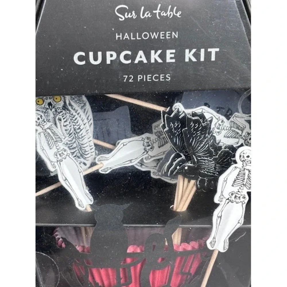 2 - Sur La Table Halloween Cupcake Kit 72 Piece Coffin Shaped‎ Decoration